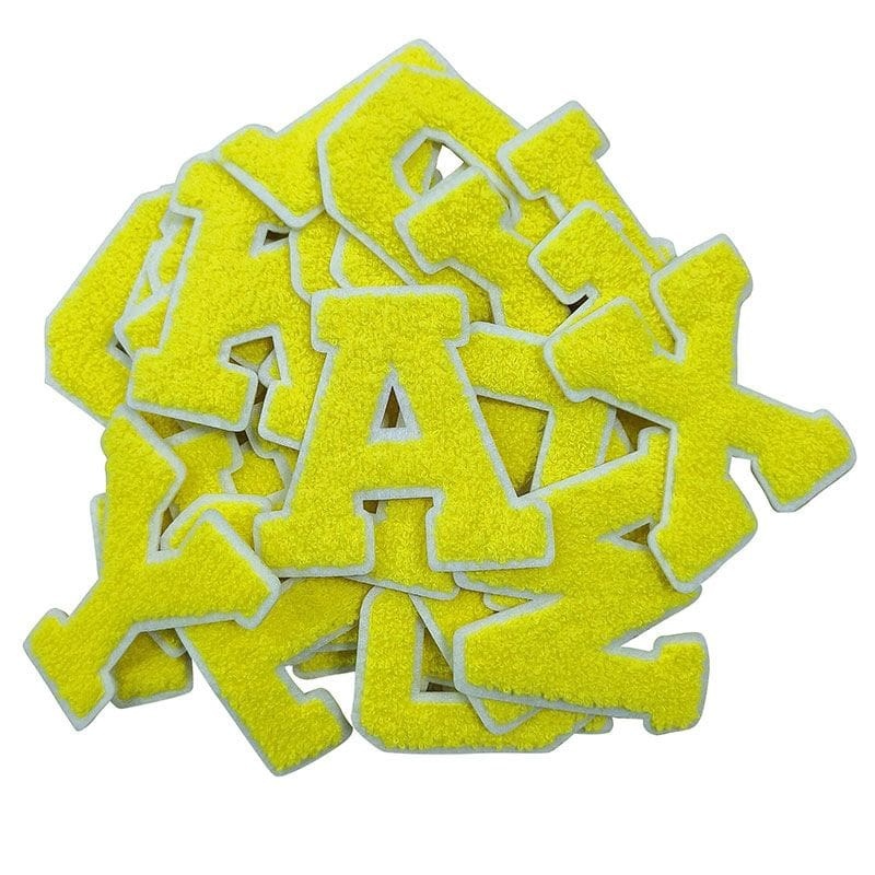 Bright Yellow Letter Iron On Patches