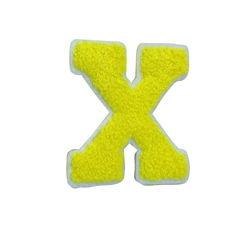 Bright Yellow Letter Iron On Patches