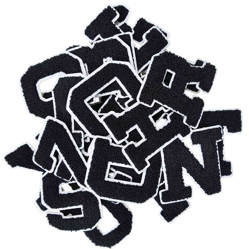 White Border Black Letter Patch