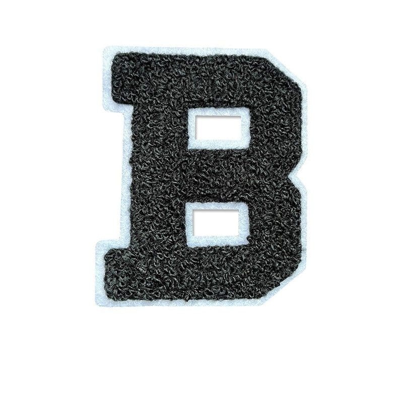 White Border Black Letter Patch