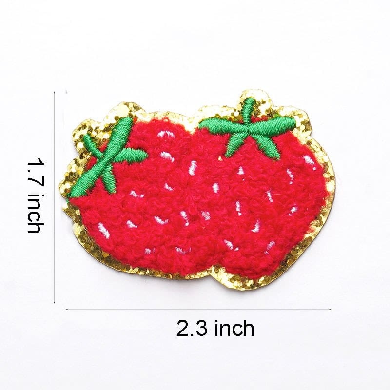 Strawberry Apple Fruit Iron On Patches