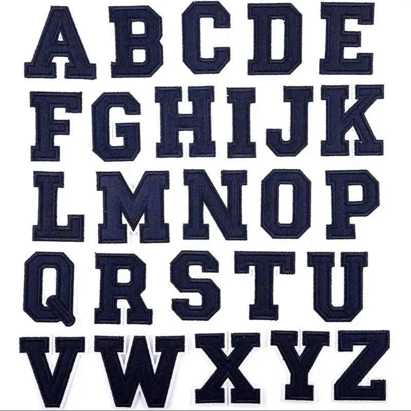 Navy Letter Embroidered Patches