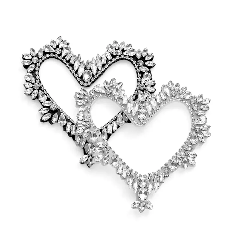 Heart Rhinestone Sew On Patches