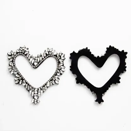 Heart Rhinestone Sew On Patches
