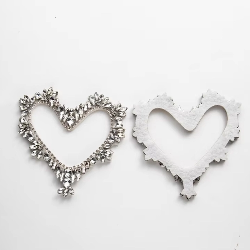 Heart Rhinestone Sew On Patches