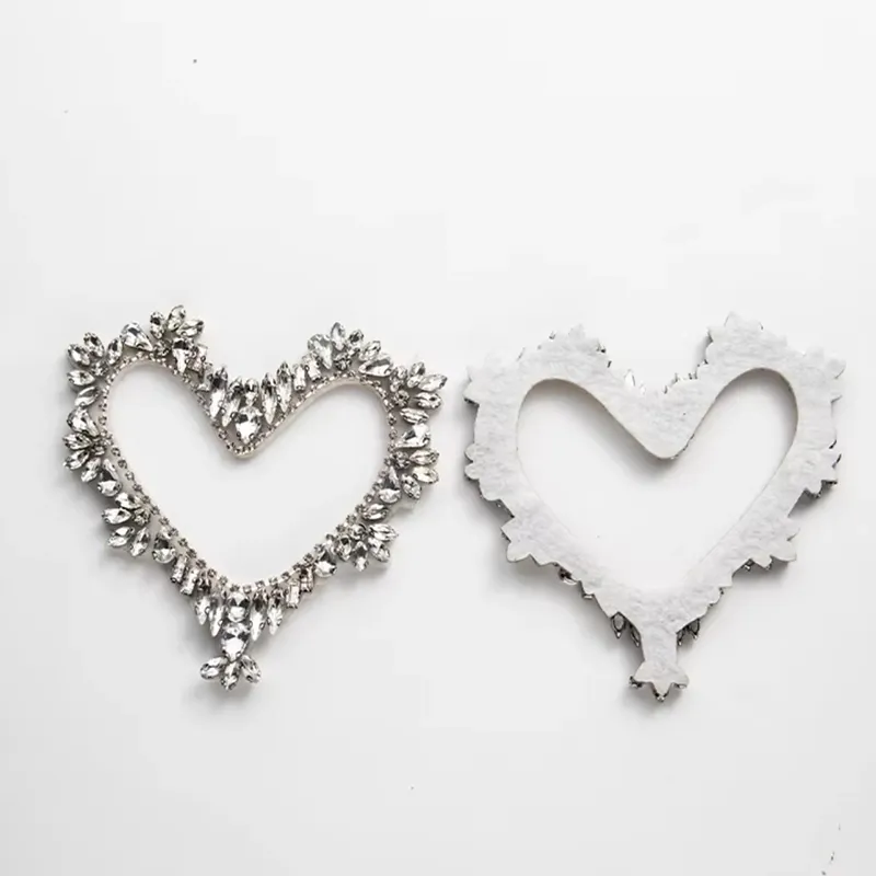 Heart Rhinestone Sew On Patches