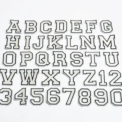 White Large Letter Iron On Patch