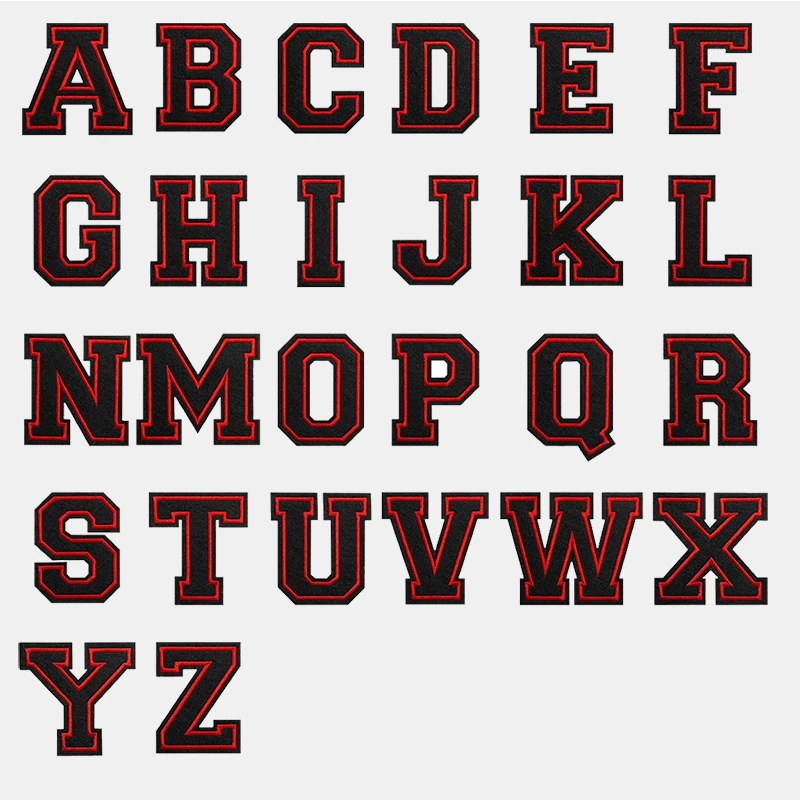 Black Large Letter Iron On Patch