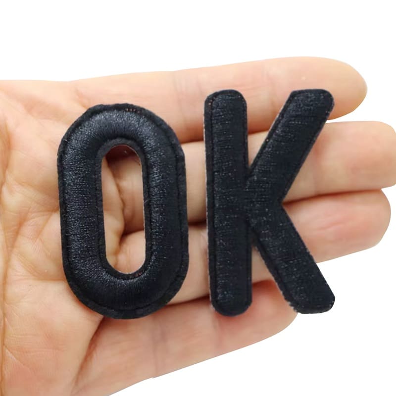Black Art Letter Iron On Patches