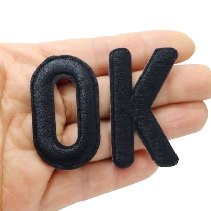 Black Art Letter Iron On Patches