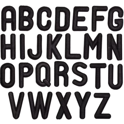 Black Art Letter Iron On Patches