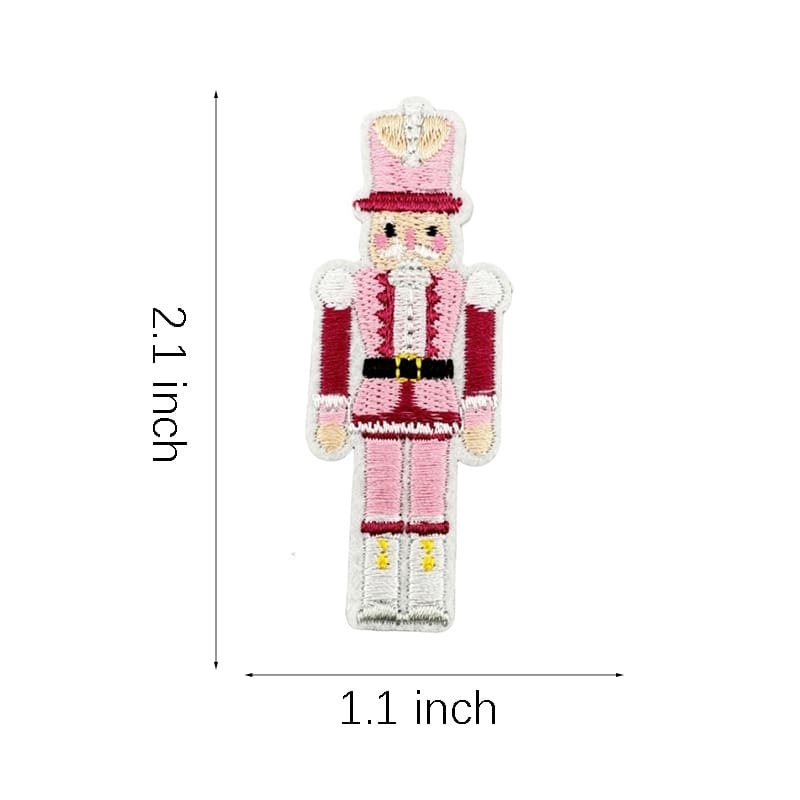 Pink Christmas Iron On Patches