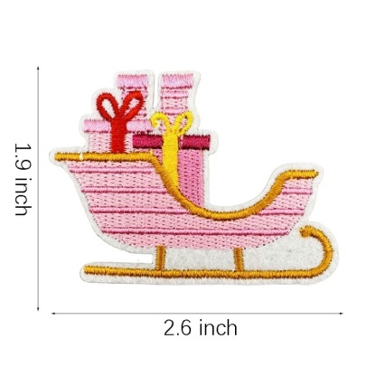 Pink Christmas Iron On Patches