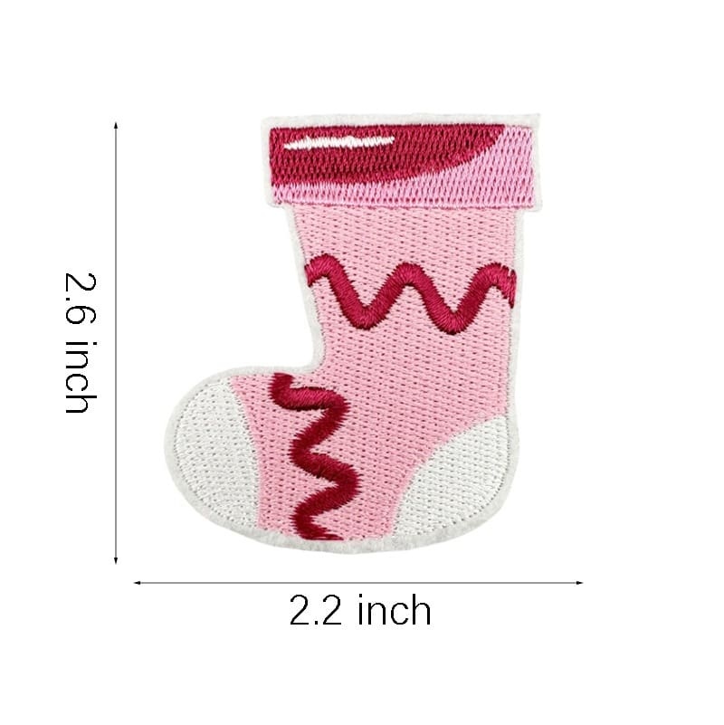 Pink Christmas Iron On Patches