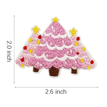 Pink Christmas Iron On Patches