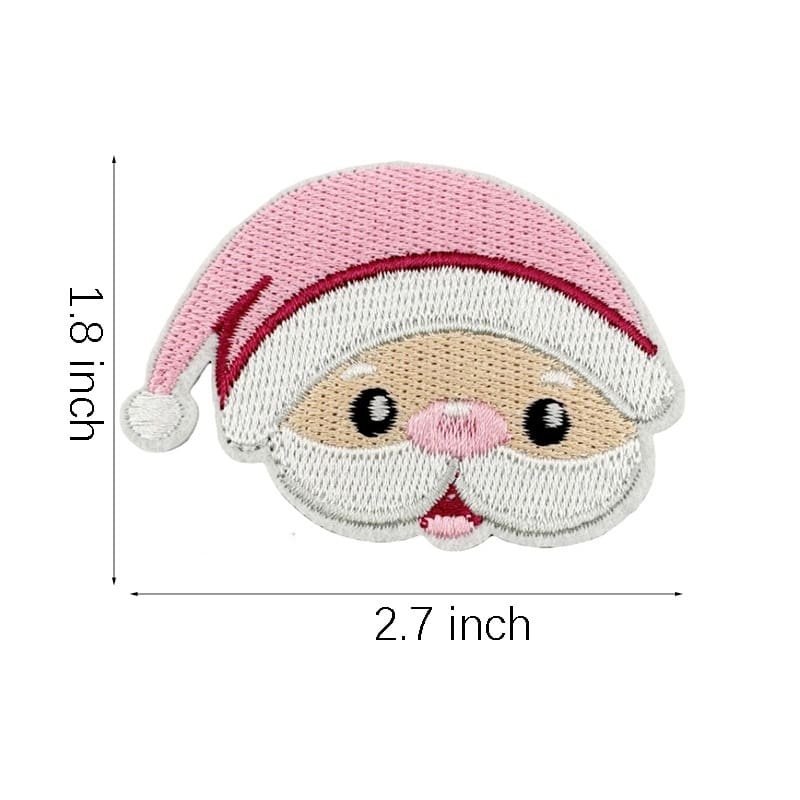 Pink Christmas Iron On Patches