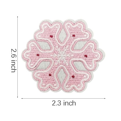 Pink Christmas Iron On Patches