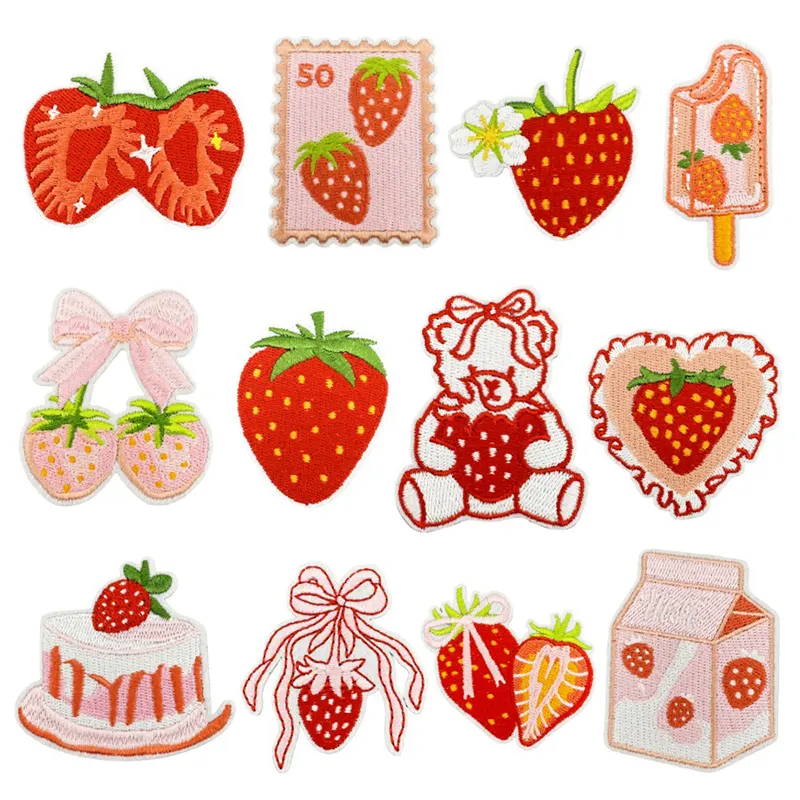 Cute Strawberry Iron on Patches