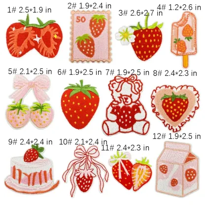 Cute Strawberry Iron on Patches