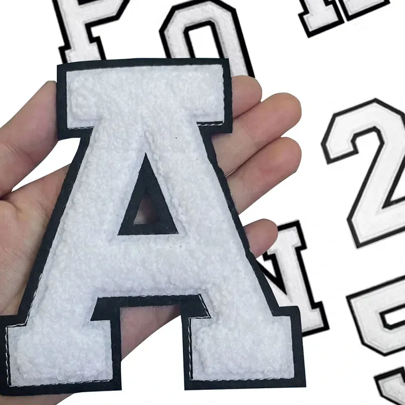 White Large Letter Chenille Patch
