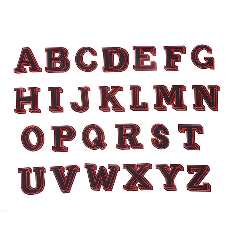 Black Red Letter Iron On Patches