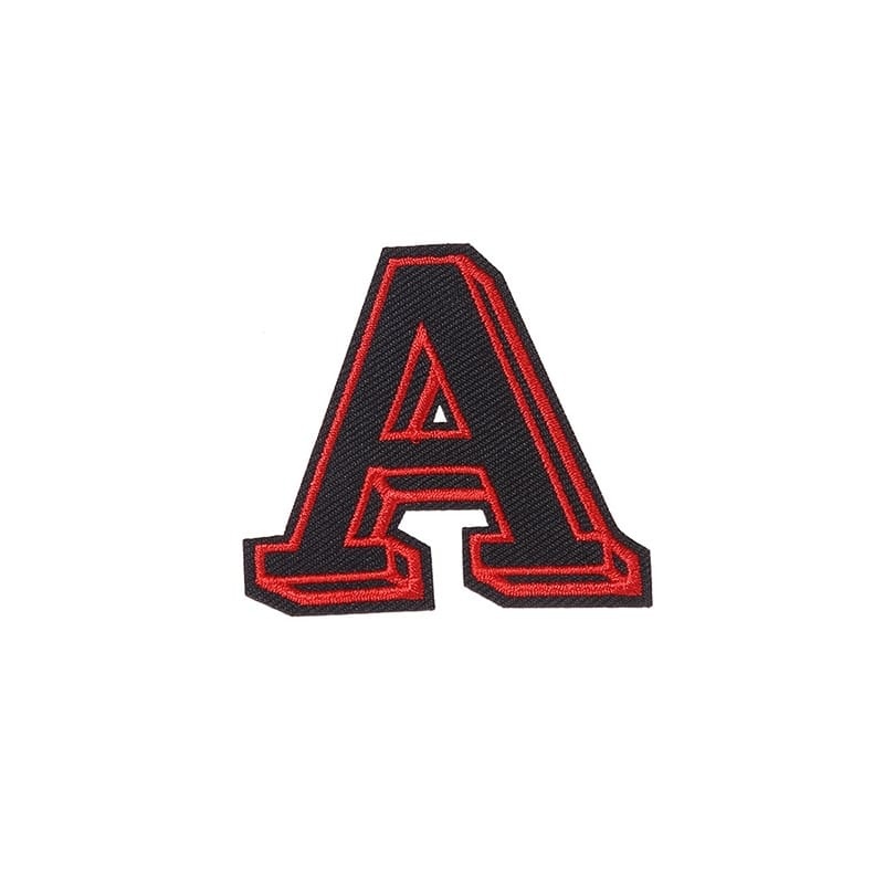 Black Red Letter Iron On Patches