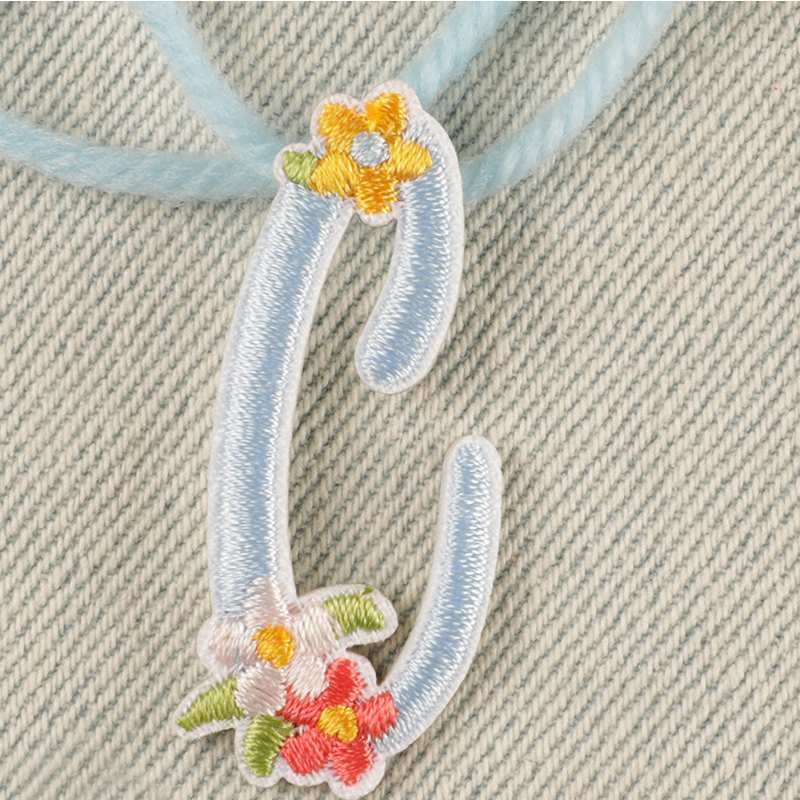 Color Flower Letter Iron On Patches