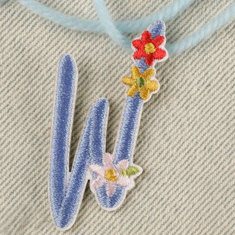 Color Flower Letter Iron On Patches