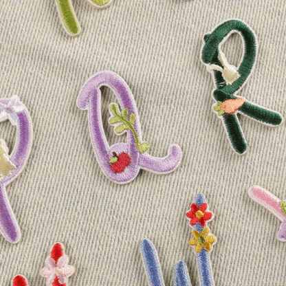 Color Flower Letter Iron On Patches