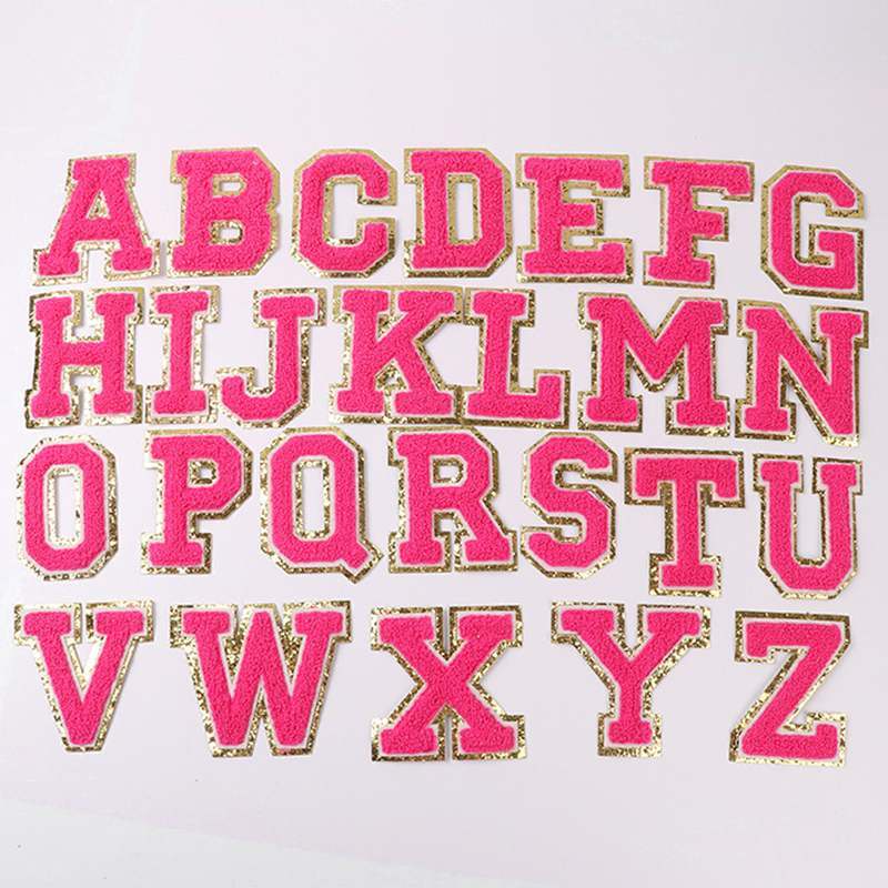 Hot Pink Letter Patches