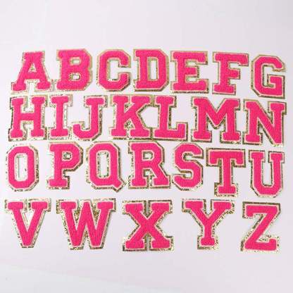Hot Pink Letter Patches