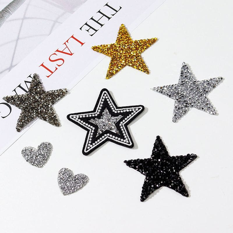 Star Rhinestone Glitter Patches