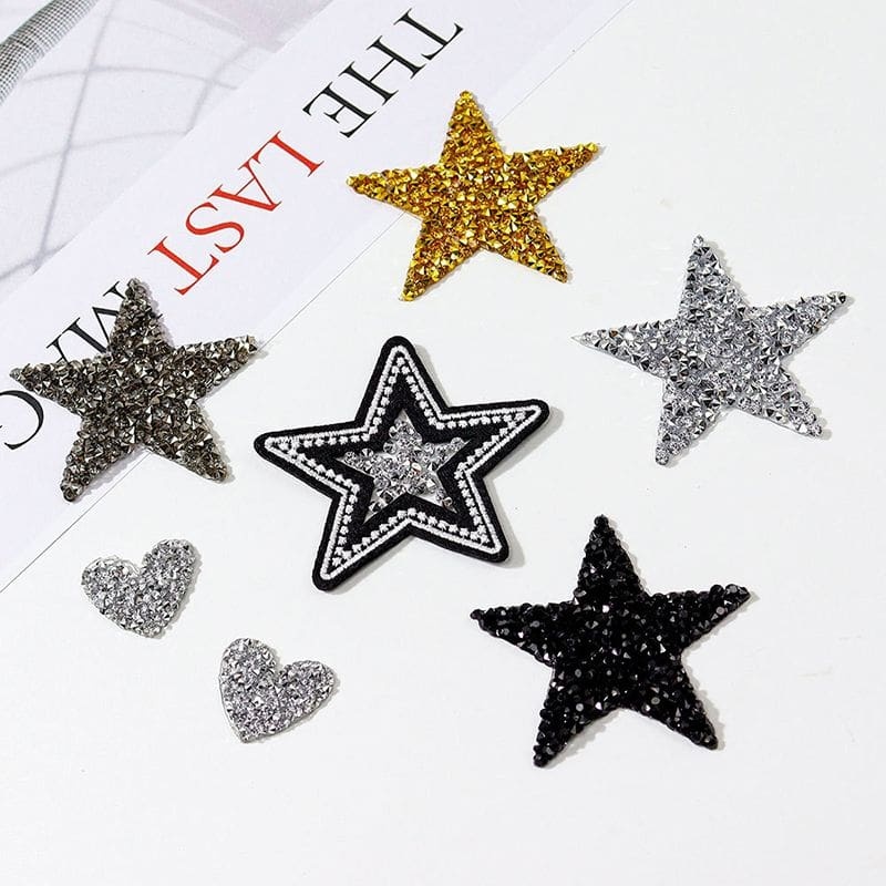 Star Rhinestone Glitter Patches