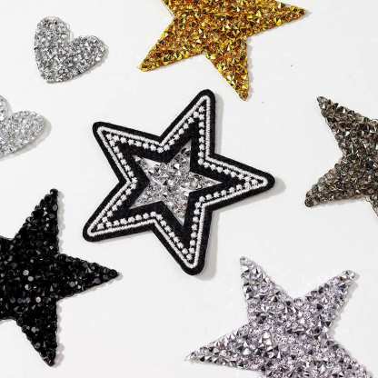 Star Rhinestone Glitter Patches