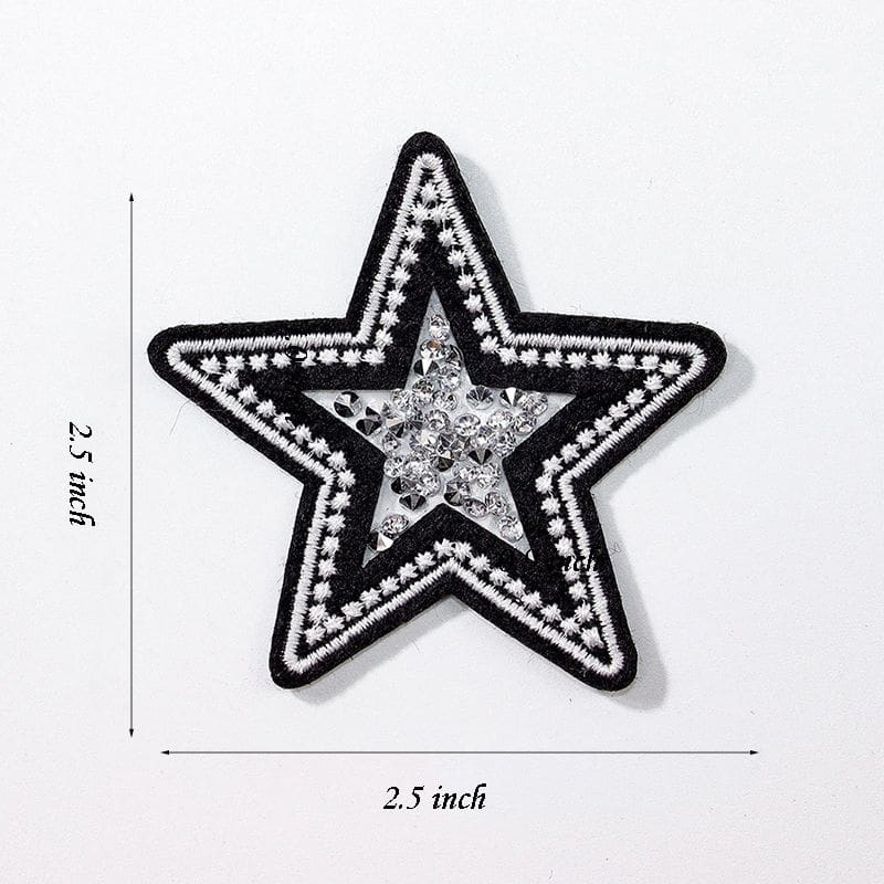 Star Rhinestone Glitter Patches