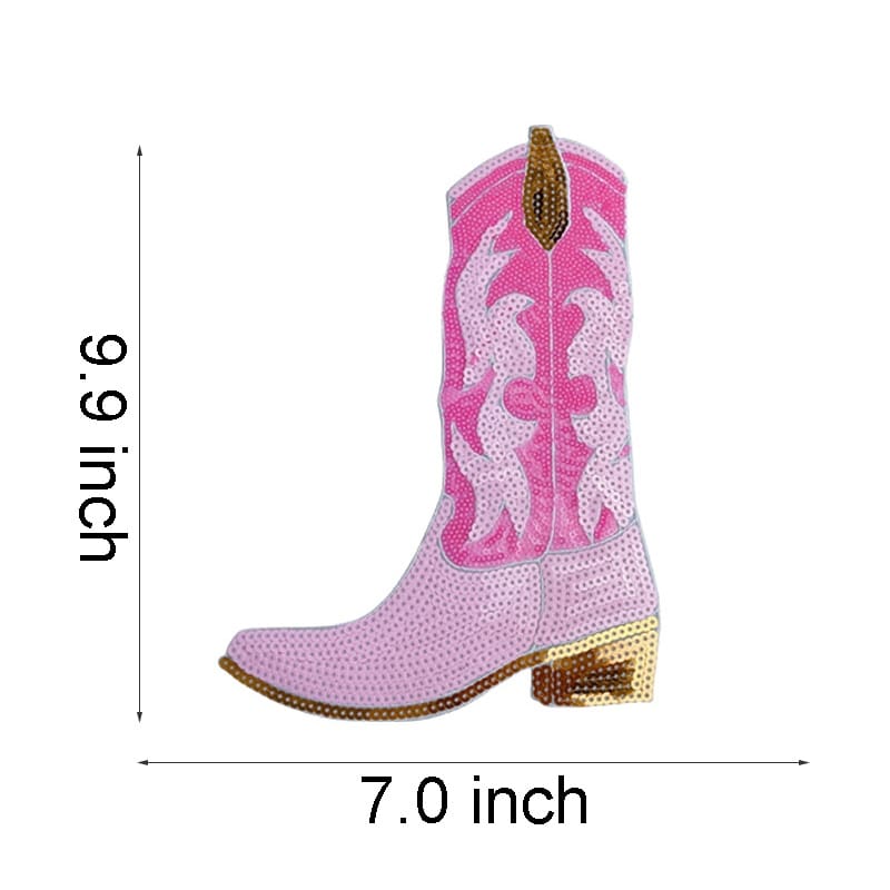 Cowgirl Boots Sequin Patches
