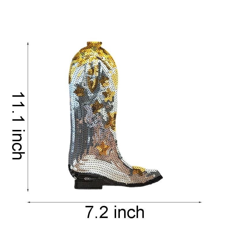 Cowgirl Boots Sequin Patches
