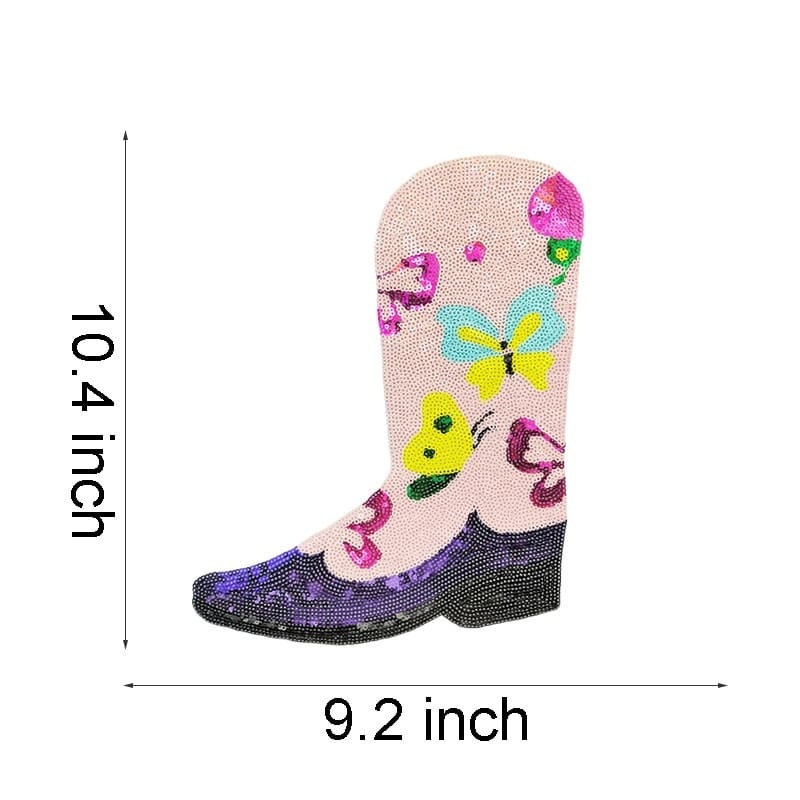 Cowgirl Boots Sequin Patches