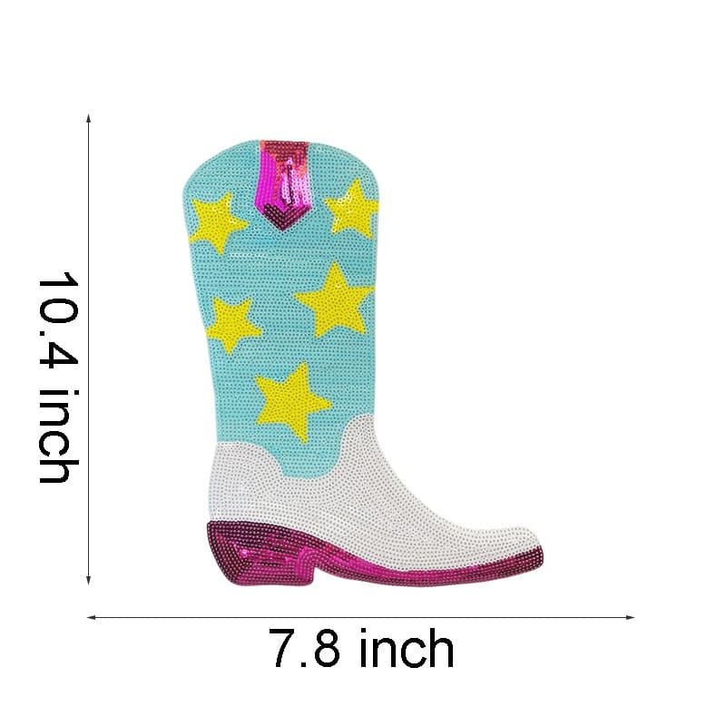 Cowgirl Boots Sequin Patches