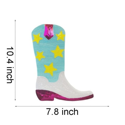 Cowgirl Boots Sequin Patches