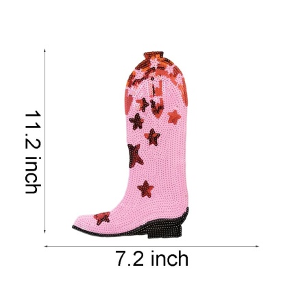 Cowgirl Boots Sequin Patches