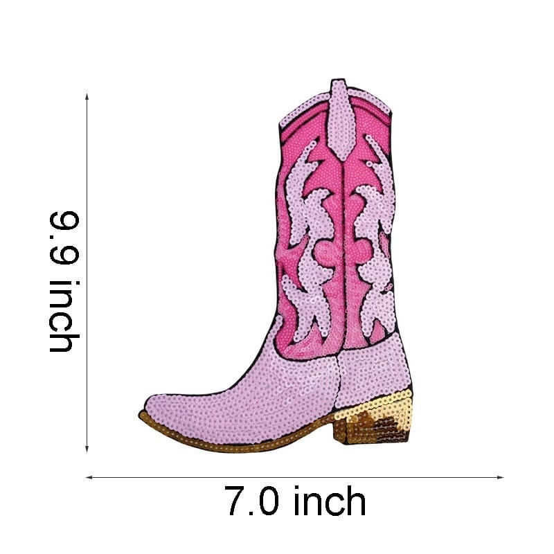 Cowgirl Boots Sequin Patches