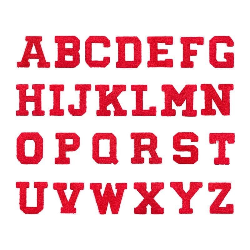 Red Letters White Border Patches