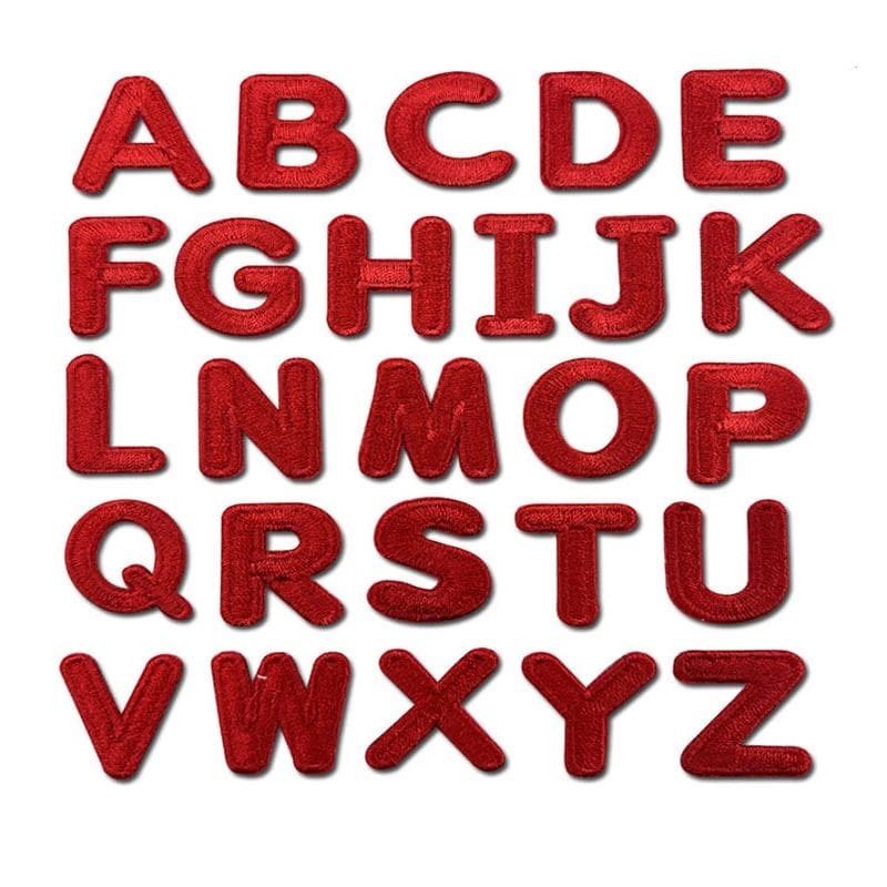 Mini Red Letter Iron On Patches