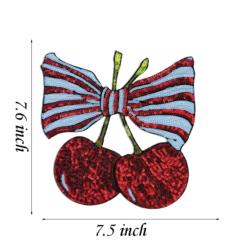 Large Bow Sequin Iron On Patch