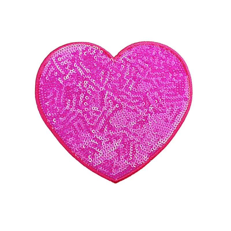 Sequin Large Heart Iron on Patches