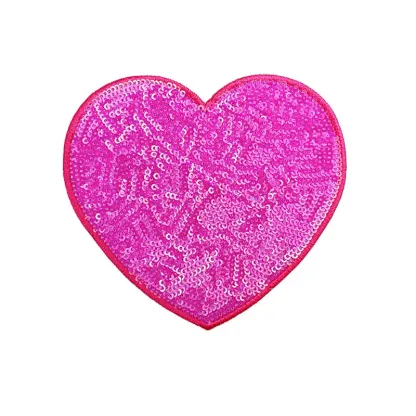 Sequin Large Heart Iron on Patches
