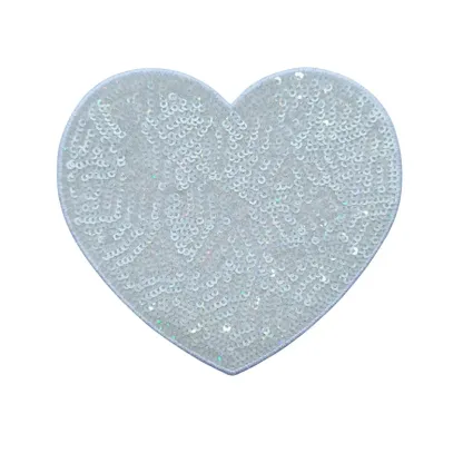 Sequin Large Heart Iron on Patches