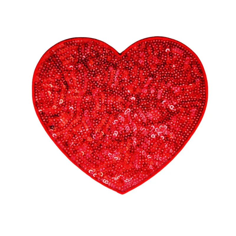 Sequin Large Heart Iron on Patches