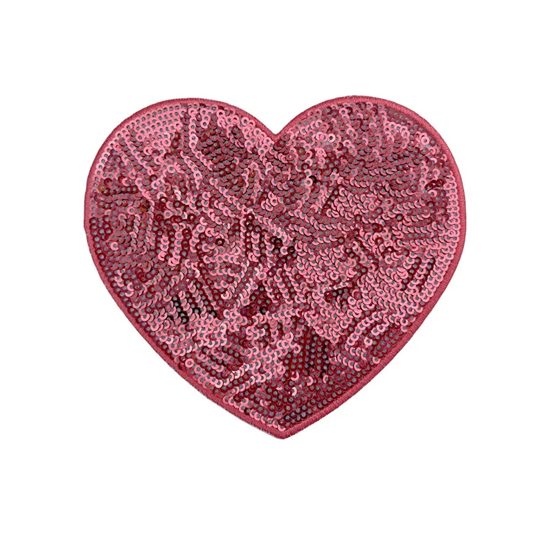 Sequin Large Heart Iron on Patches